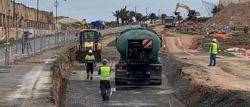 Imagen de los trabajos en la carretera de Melenara / TA